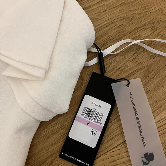 Karl Lagerfeld Cream Strapless Ruffle Dress - Picture 2 of 3